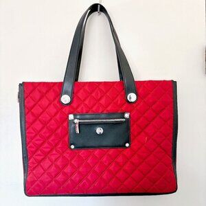 KNOMO MARINA TOTE BAG - RED AND BLACK EXPANDABLE LAPTOP 18" LARGE